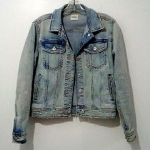 Zara distressed light wash jean jacket